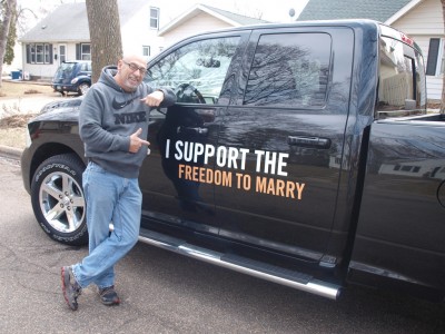 Minnesota marriage equality car wrap by Richard Herod III