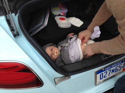 Amelia Bentley in the 2015 Bentley Continental GTC