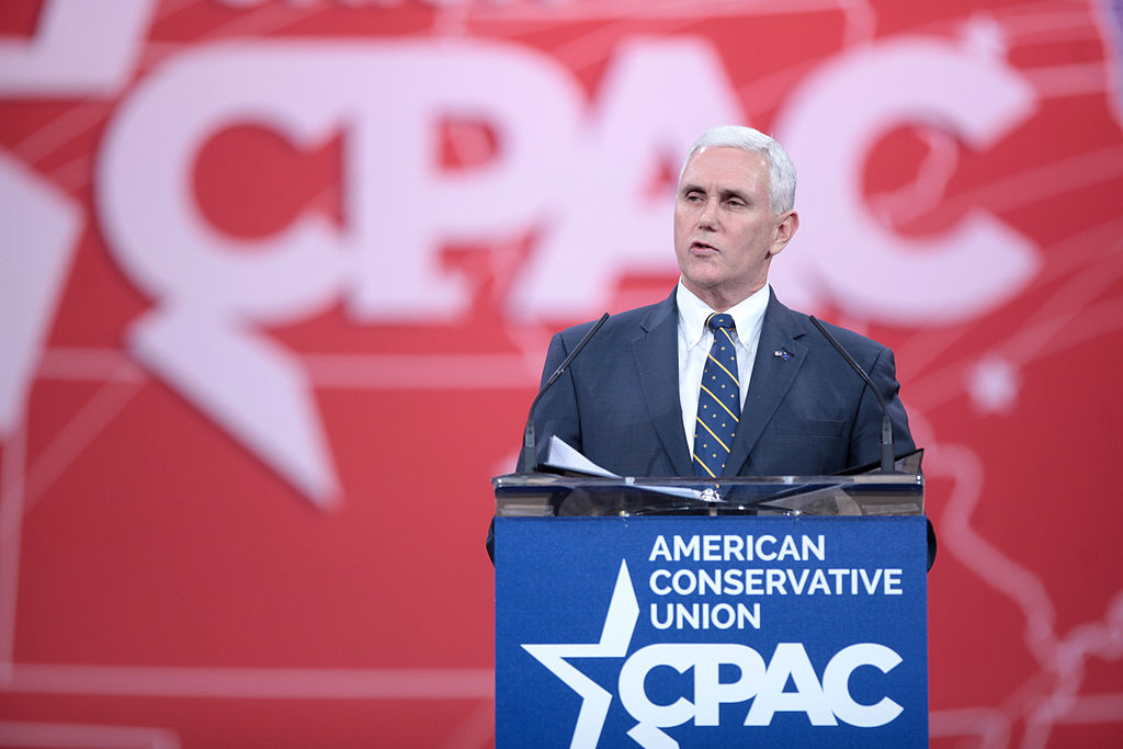 Mike Pence speaking at CPAC 2015 in Washington, D.C. (pic by Gage Skidmore)
