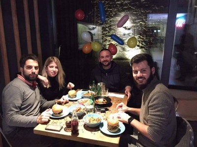 From left: Adriano, Head of Design at Rimac Automobili; his girlfriend, Lorna; our author, Zach; and Rimac founder, Mate. (Mate's girlfriend, Katarina, is taking the photo.)